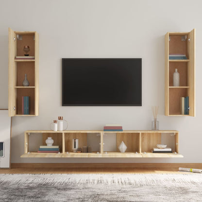 vidaXL Meuble TV 4 pcs Aggloméré Chêne Sonoma