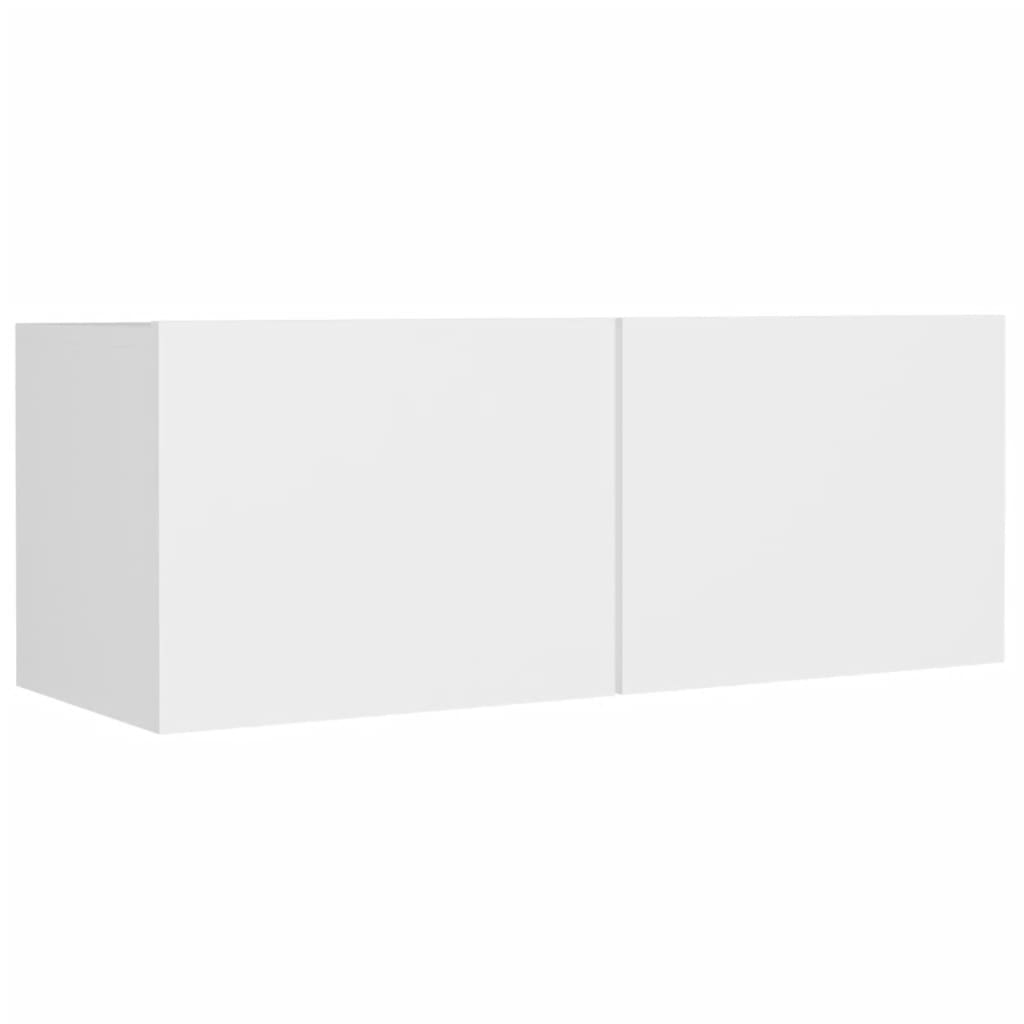 vidaXL Meuble TV, 8 pcs, Blanc, Bois d'ingénierie