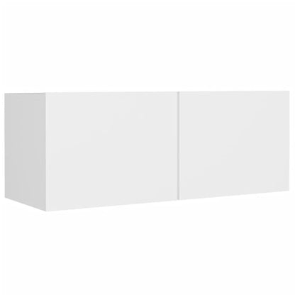 vidaXL Meuble TV, 8 pcs, Blanc, Bois d'ingénierie