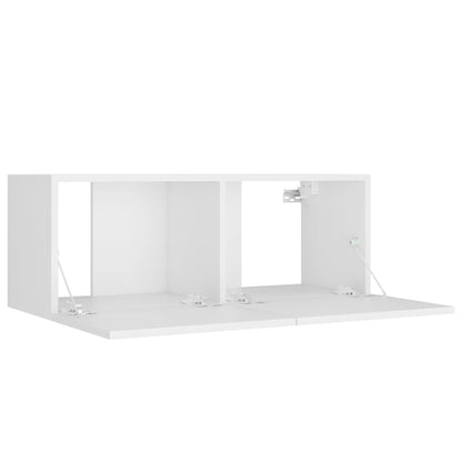 vidaXL Meuble TV, 8 pcs, Blanc, Bois d'ingénierie