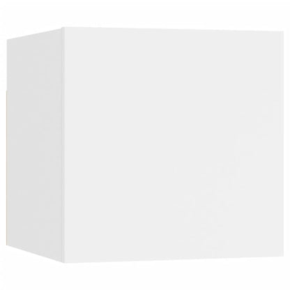 vidaXL Meuble TV, 8 pcs, Blanc, Bois d'ingénierie