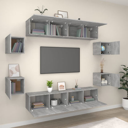 vidaXL Ensemble de meubles TV 8 pcs Gris Sonoma Aggloméré