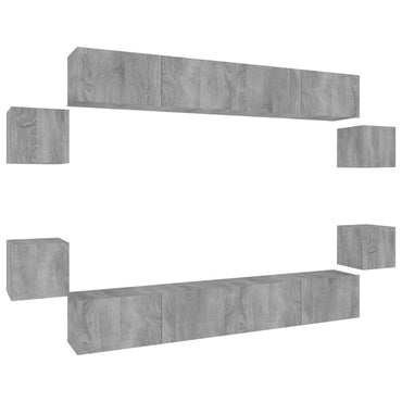 vidaXL Ensemble de meubles TV 8 pcs Gris Sonoma Aggloméré