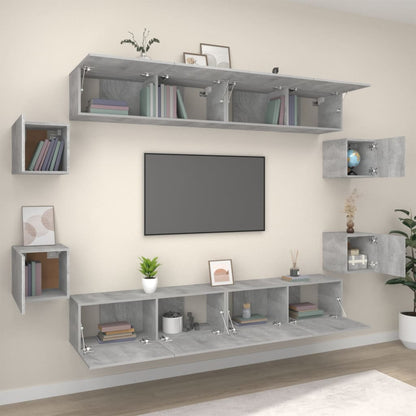 vidaXL Ensemble de meubles TV 8 pcs Gris Sonoma Aggloméré