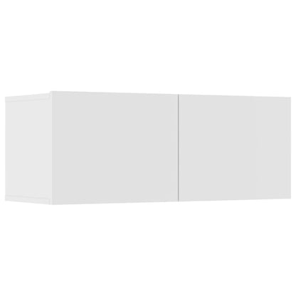 vidaXL Meuble TV, 8 pcs, Blanc, Bois d'ingénierie