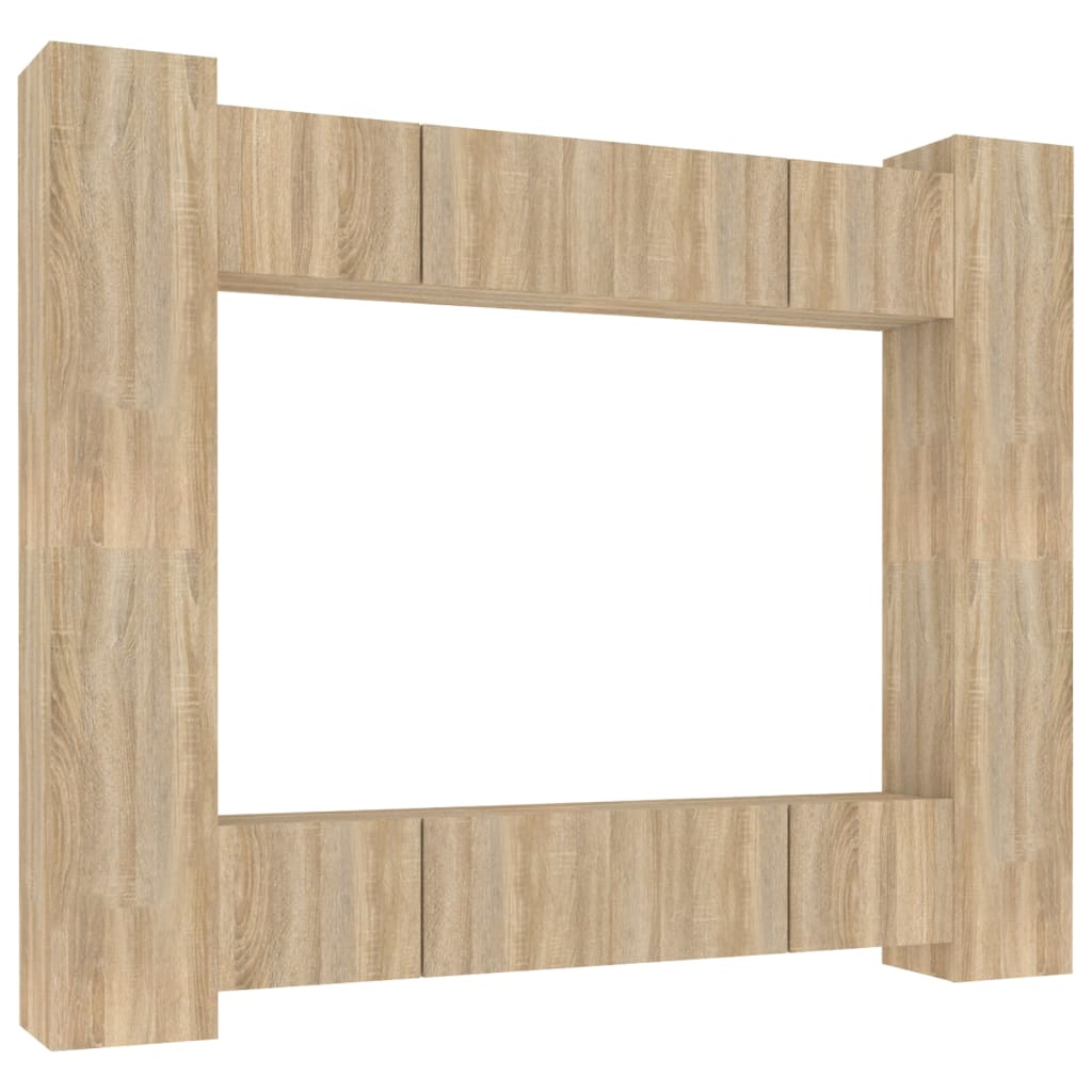 vidaXL Ensemble de 8 meubles TV Chêne Sonoma Bois d'ingénierie