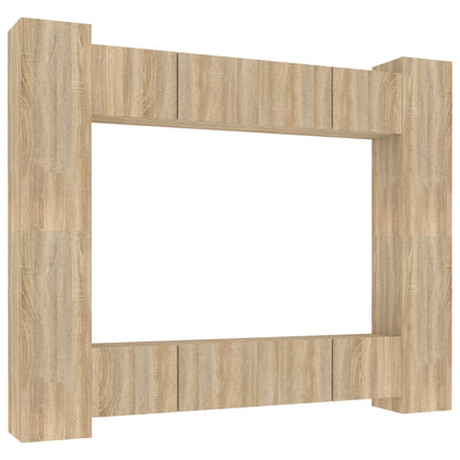 vidaXL Ensemble de 8 meubles TV Chêne Sonoma Bois d'ingénierie