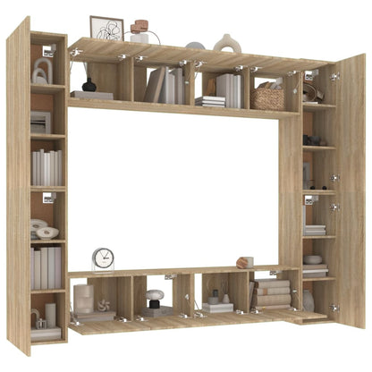 vidaXL Ensemble de 8 meubles TV Chêne Sonoma Bois d'ingénierie
