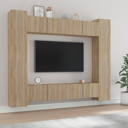 vidaXL Ensemble de 8 meubles TV Chêne Sonoma Bois d'ingénierie