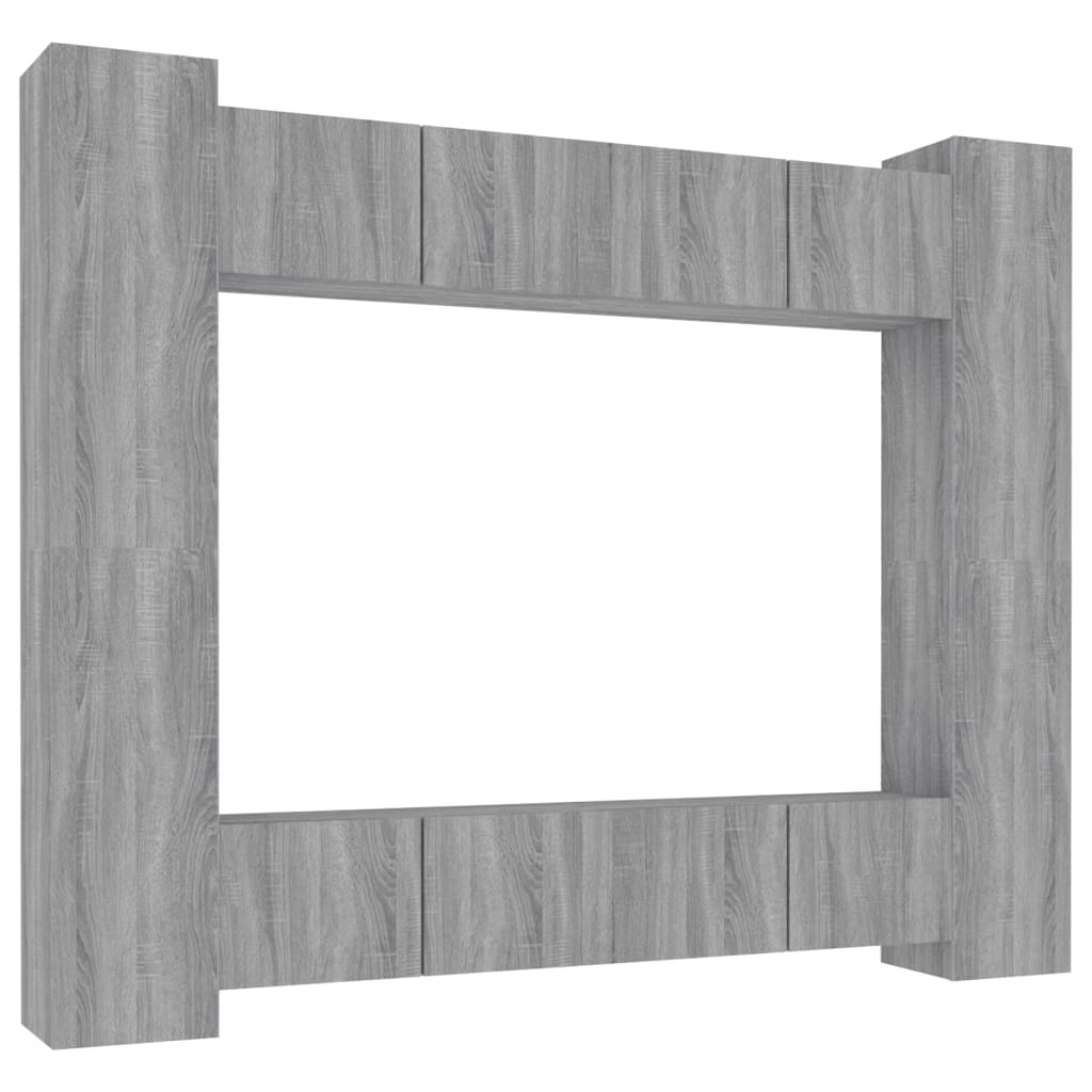 vidaXL Ensemble de meubles TV 8 pcs Gris Sonoma Aggloméré