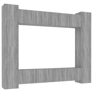 vidaXL Ensemble de meubles TV 8 pcs Gris Sonoma Aggloméré