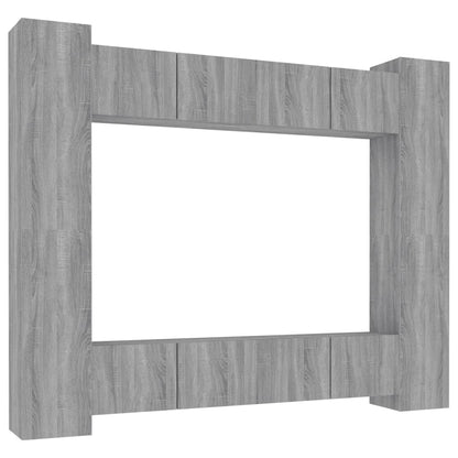 vidaXL Ensemble de meubles TV 8 pcs Gris Sonoma Aggloméré