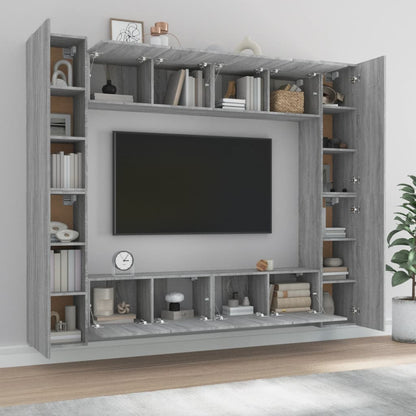 vidaXL Ensemble de meubles TV 8 pcs Gris Sonoma Aggloméré