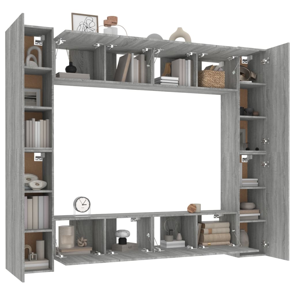 vidaXL Ensemble de meubles TV 8 pcs Gris Sonoma Aggloméré