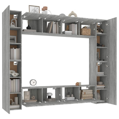 vidaXL Ensemble de meubles TV 8 pcs Gris Sonoma Aggloméré