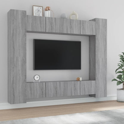 vidaXL Ensemble de meubles TV 8 pcs Gris Sonoma Aggloméré
