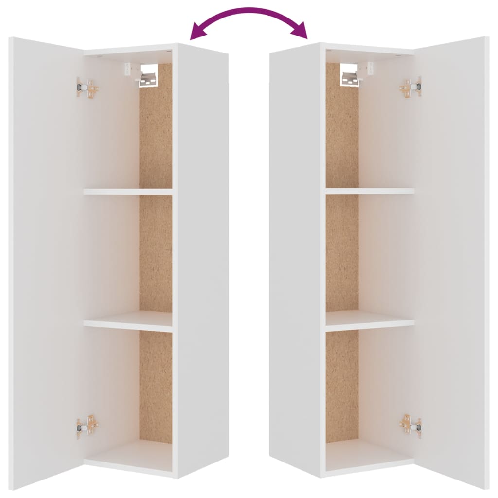 vidaXL Meuble TV, 8 pcs, Blanc, Bois d'ingénierie