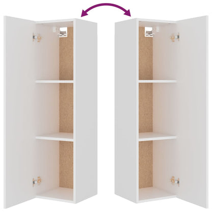 vidaXL Meuble TV, 8 pcs, Blanc, Bois d'ingénierie