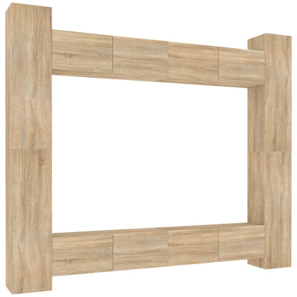 vidaXL Ensemble de 8 meubles TV Chêne Sonoma Bois d'ingénierie