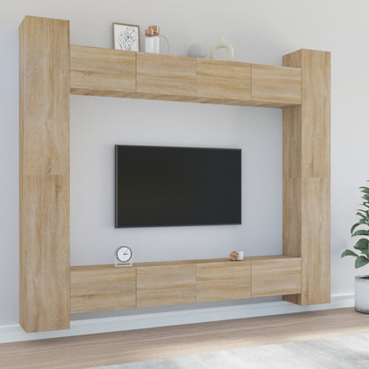 vidaXL Ensemble de 8 meubles TV Chêne Sonoma Bois d'ingénierie