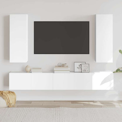 Ensemble de 5 meubles TV vidaXL blanc en bois d'ingénierie