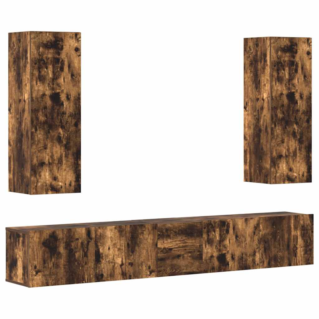 vidaXL Ensemble de meubles TV 5 pcs Chêne fumé Bois d'ingénierie