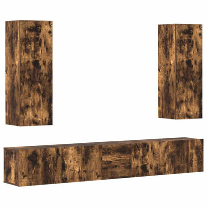 vidaXL Ensemble de meubles TV 5 pcs Chêne fumé Bois d'ingénierie