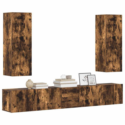 vidaXL Ensemble de meubles TV 5 pcs Chêne fumé Bois d'ingénierie