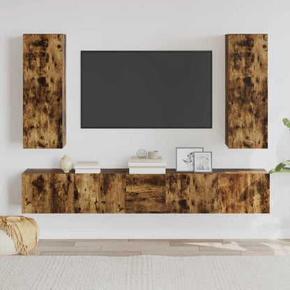 vidaXL Ensemble de meubles TV 5 pcs Chêne fumé Bois d'ingénierie