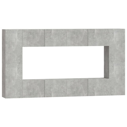 vidaXL 8-tlg. TV-Schrank-Set Betongrau Holzwerkstoff