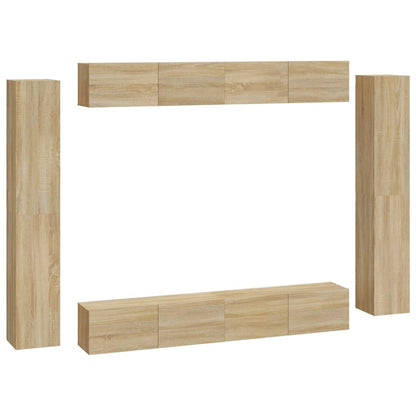 vidaXL Ensemble de 8 meubles TV Chêne Sonoma Bois d'ingénierie