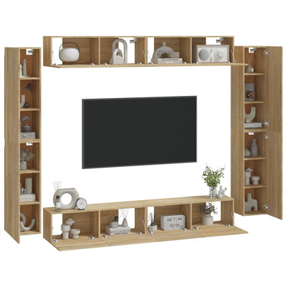 vidaXL Ensemble de 8 meubles TV Chêne Sonoma Bois d'ingénierie