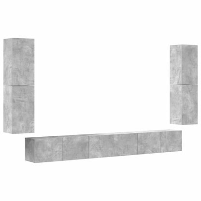 vidaXL Meuble TV 7 pcs Bois d'ingénierie Gris béton