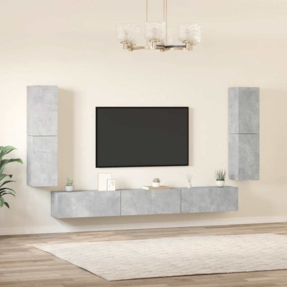 vidaXL Meuble TV 7 pcs Bois d'ingénierie Gris béton