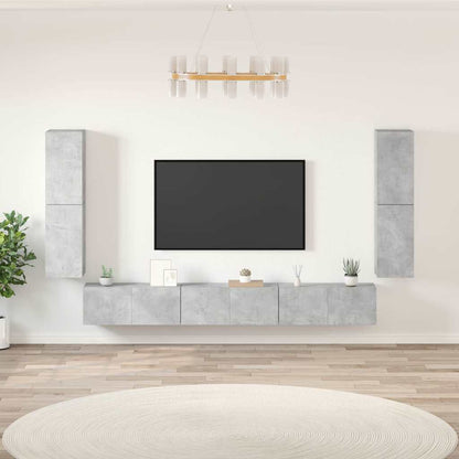 vidaXL Meuble TV 7 pcs Bois d'ingénierie Gris béton