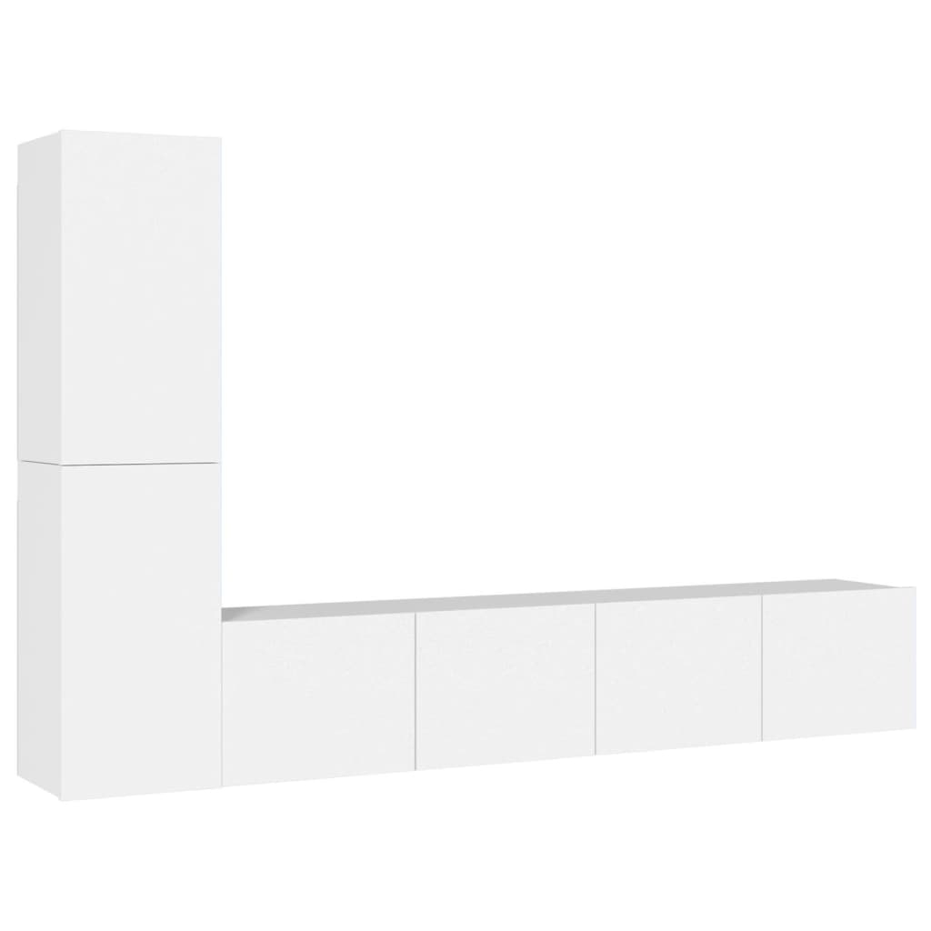 vidaXL Ensemble de 4 meubles TV Blanc Bois d'ingénierie