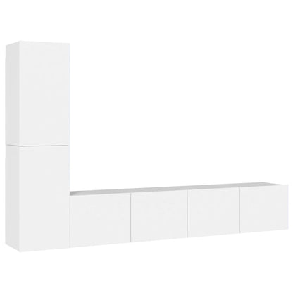 vidaXL Ensemble de 4 meubles TV Blanc Bois d'ingénierie