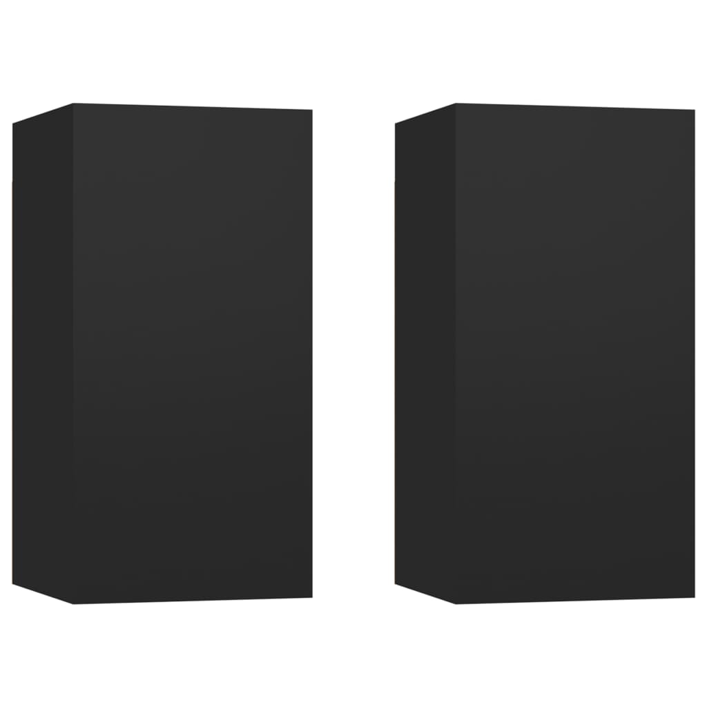 vidaXL 4-tlg. TV-Schrank-Set Schwarz Holzwerkstoff
