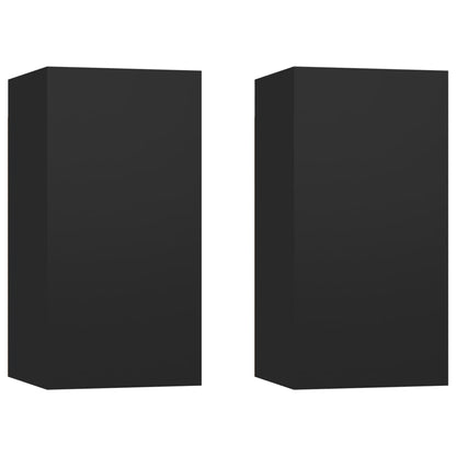vidaXL 4-tlg. TV-Schrank-Set Schwarz Holzwerkstoff