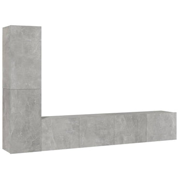 vidaXL Meuble TV 4 pcs Gris béton Aggloméré
