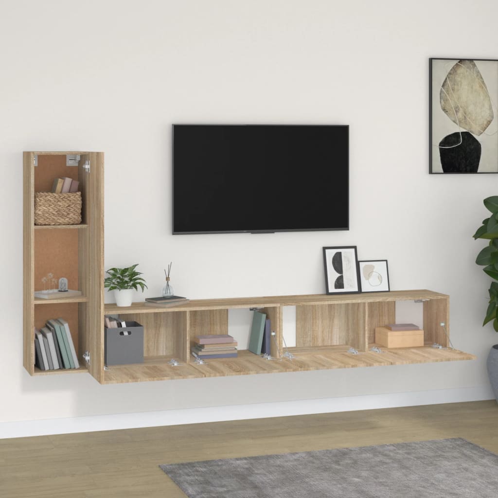 vidaXL Ensemble de 3 meubles TV chêne Sonoma en aggloméré