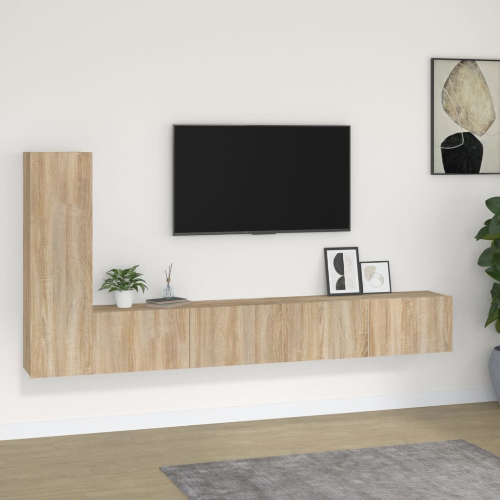vidaXL Ensemble de 3 meubles TV chêne Sonoma en aggloméré