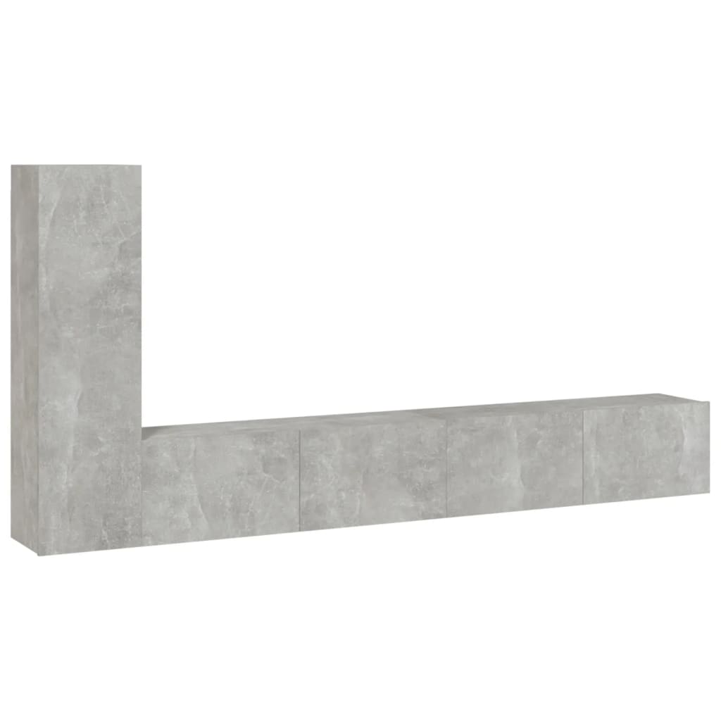 vidaXL Meuble TV 3 pcs. Gris béton Bois d'ingénierie