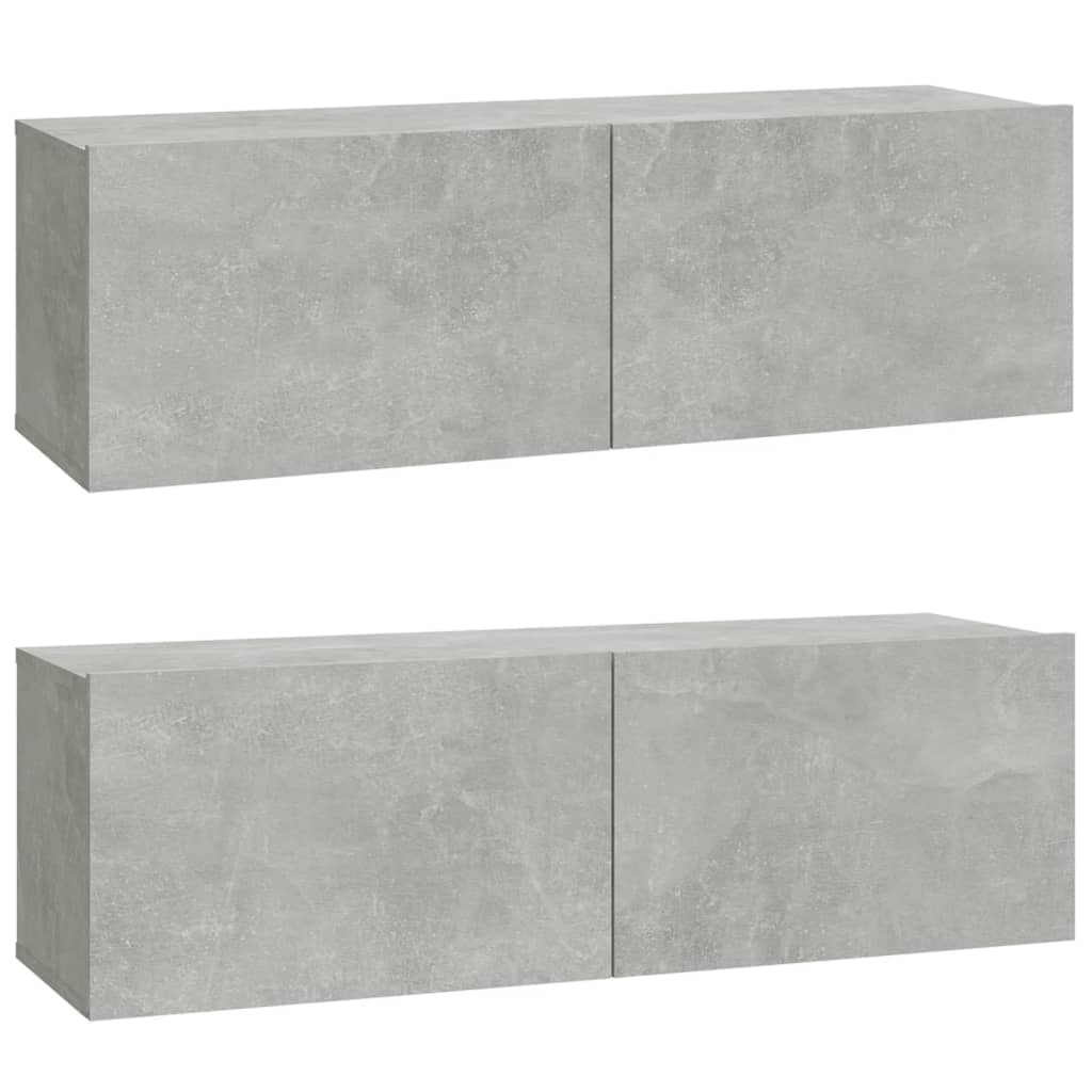 vidaXL Meuble TV 3 pcs. Gris béton Bois d'ingénierie