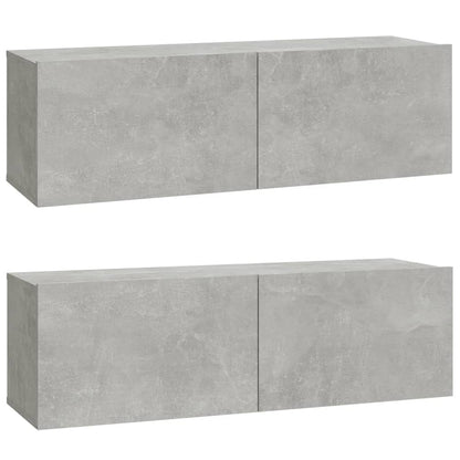 vidaXL Meuble TV 3 pcs. Gris béton Bois d'ingénierie