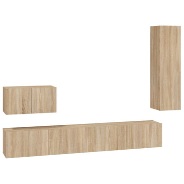 vidaXL Meuble TV 4 pcs Aggloméré Chêne Sonoma