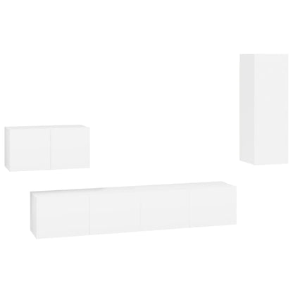 vidaXL Ensemble de 4 meubles TV Blanc Bois d'ingénierie