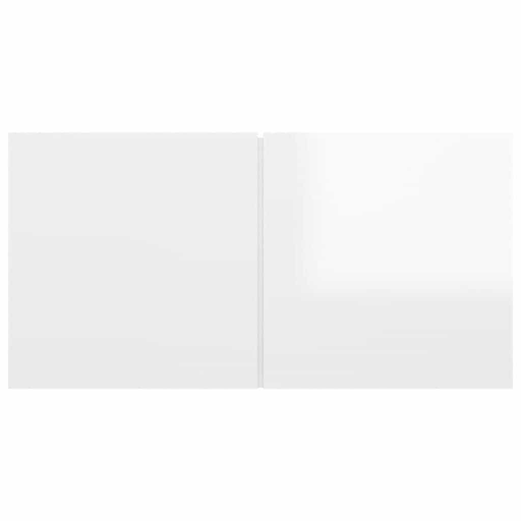 vidaXL Meuble TV 4 pcs Blanc brillant Aggloméré