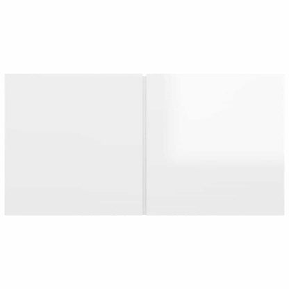 vidaXL Meuble TV 4 pcs Blanc brillant Aggloméré