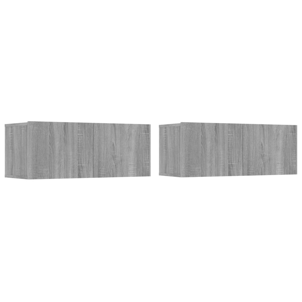 vidaXL Meuble TV, 4 pcs, Gris sonoma, Bois d'ingénierie